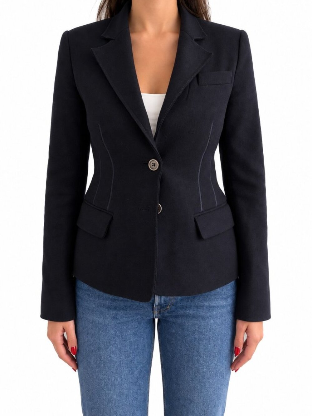 Dolce & Gabbana Navy Wool Tailored Blazer IT40 Small